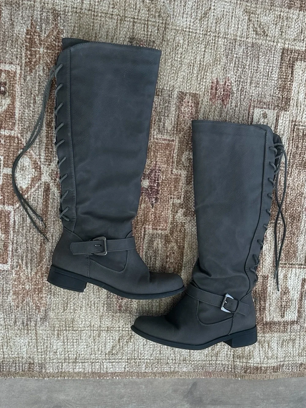 XOXO Women’s Tall Riding Boots Gray Mykie A Boots Size 6M
